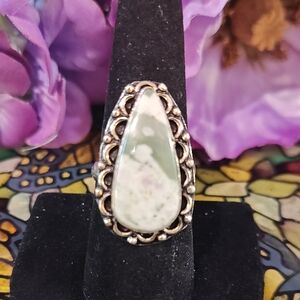 Ocean Jasper 925 Silver Gemstone Ring - Size 8 3/4